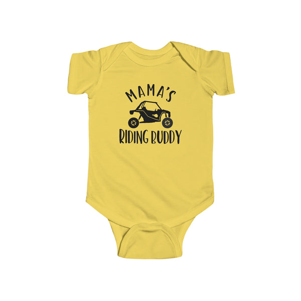 Mama's Riding Buddy Side By Side  Infant Fine Jersey Bodysuit | Kids UTV SxS Baby Bodysuit | SxS Offroad Muddin Ride Day Bodysuit