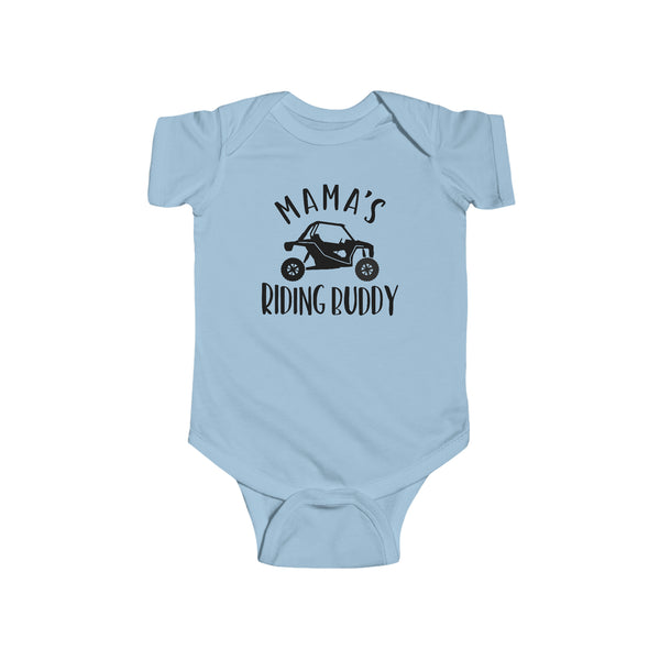 Mama's Riding Buddy Side By Side  Infant Fine Jersey Bodysuit | Kids UTV SxS Baby Bodysuit | SxS Offroad Muddin Ride Day Bodysuit