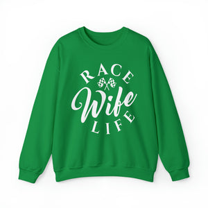 Race Wife Life Adult Unisex Heavy Blend™ Crewneck Sweatshirt | Race Wife Sweatshirt