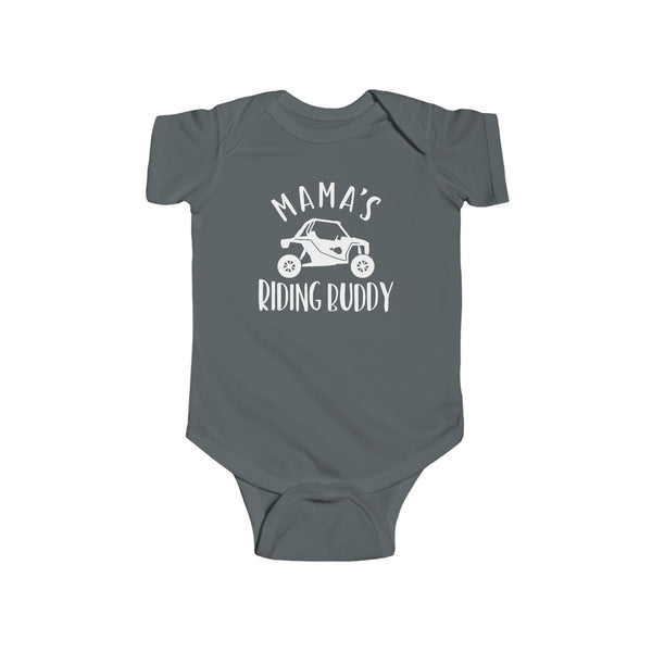 Mama's Riding Buddy Side By Side  Infant Fine Jersey Bodysuit | Kids UTV SxS Baby Bodysuit | SxS Offroad Muddin Ride Day Bodysuit