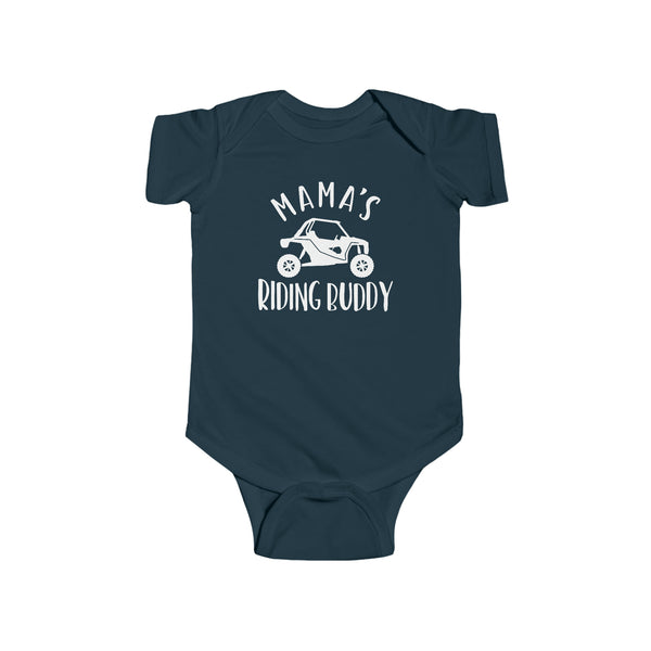 Mama's Riding Buddy Side By Side  Infant Fine Jersey Bodysuit | Kids UTV SxS Baby Bodysuit | SxS Offroad Muddin Ride Day Bodysuit