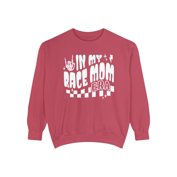 In My Race Mom Era Unisex Garment-Dyed Sweatshirt | Funny Race Mom Race Day Sweatshirt