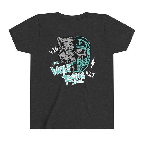 Wolf Racing Logo Youth Short Sleeve Tee | Kids Race Day T-Shirt