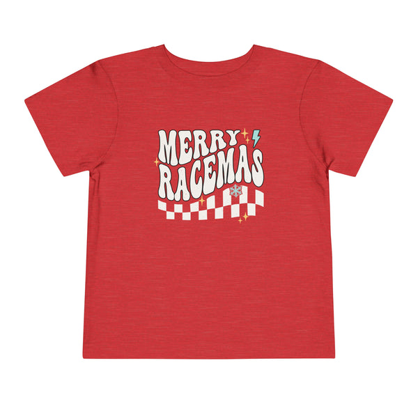 Merry Racemas Toddler Short Sleeve Tee | Kids Race Shirt | Race Toddler Christmas T-Shirt