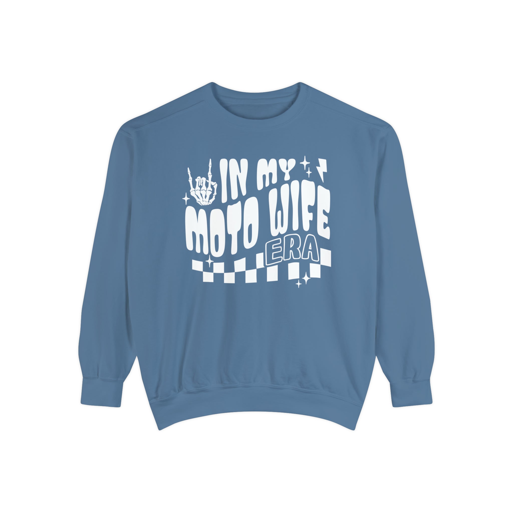 In My Moto Wife Era Unisex Garment-Dyed Sweatshirt | Funny MX Motocross Moto Wife Race Day Sweatshirt