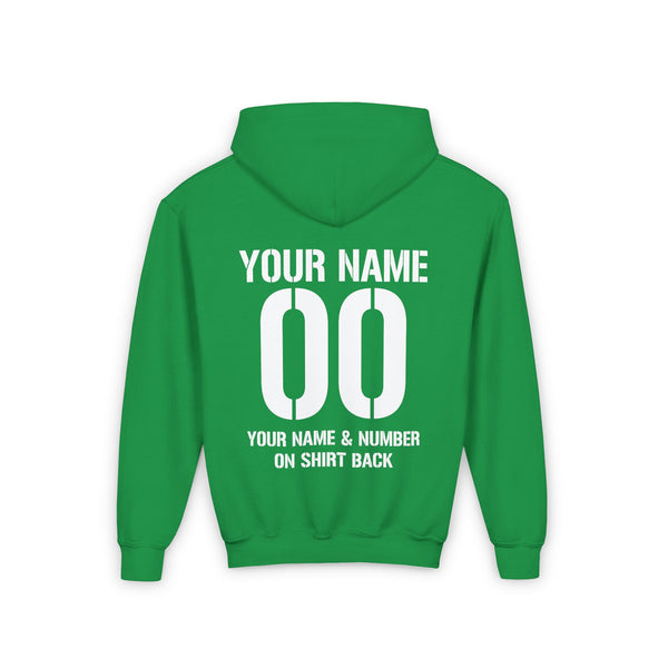 Number Plate Front Name and Number Back Youth Heavy Blend Hooded Sweatshirt | Kids Moto Hoodie | Name and Number Plate MX Moto Motocross Dirt Bike