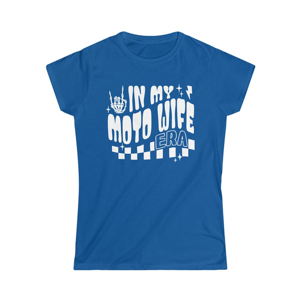 Ladies In My Moto Wife Era Softstyle Tee | Ladies Fit Race Day T-Shirt | Ladies MX Motocross Moto Wife Shirt