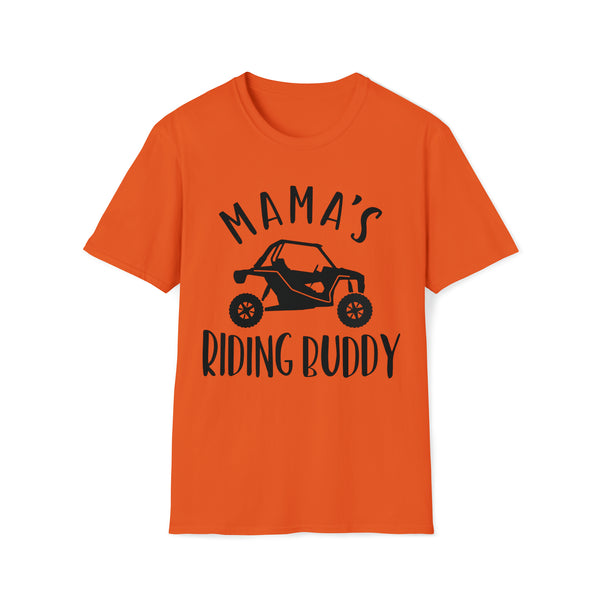 Mama's Riding Buddy Adult Unisex Softstyle T-Shirt | Funny UTV SxS Tee | SxS Offroad Muddin Ride Day Shirt