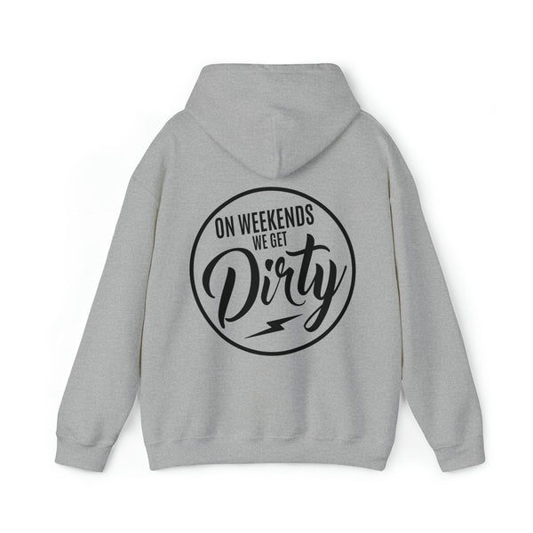 Ride On Weekends We Get Dirty Unisex Heavy Blend™ Hooded Sweatshirt | SxS Side by Side Moto Dirt Bike UTV ATV Off Road Mudding Ride On Hoodie