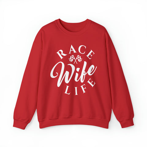 Race Wife Life Adult Unisex Heavy Blend™ Crewneck Sweatshirt | Race Wife Sweatshirt