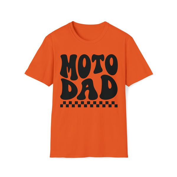 Groovy Moto Dad Adult Unisex Softstyle T-Shirt | Rad Moto Dad Race Day Shirt