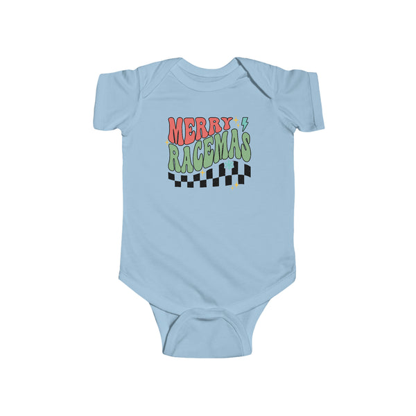 Merry Racemas Infant Fine Jersey Bodysuit | Kids Race Shirt | Race Baby Merry Christmas Bodysuit