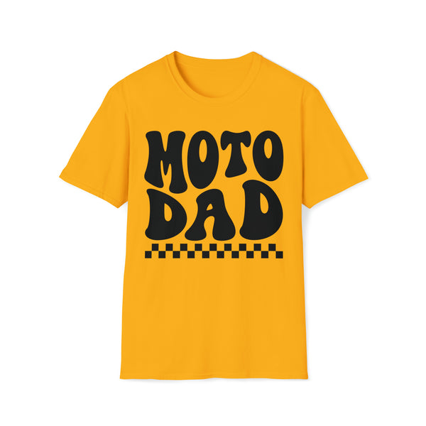 Groovy Moto Dad Adult Unisex Softstyle T-Shirt | Rad Moto Dad Race Day Shirt