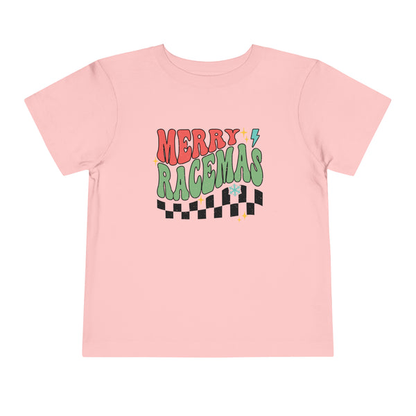 Merry Racemas Toddler Short Sleeve Tee | Kids Race Shirt | Race Toddler Christmas T-Shirt