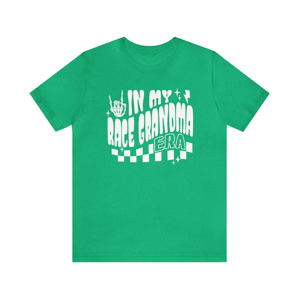 In My Race Grandma Era Adult Unisex Jersey Short Sleeve Tee | Race Grandma Pit Crew Race Day Shirt | Funny Dirt Track MX Racing Grandma Tee