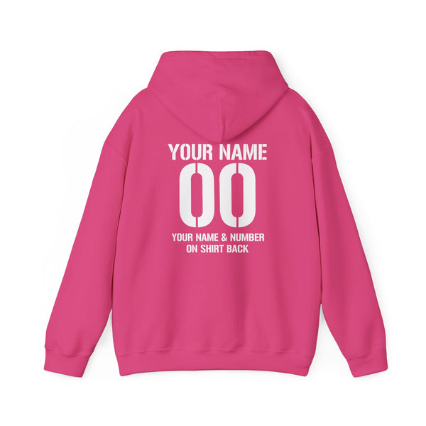 Number Plate Front Name and Number Back Unisex Heavy Blend™ Hooded Sweatshirt | Name and Number Plate MX Moto Motocross Dirt Bike Hoodie