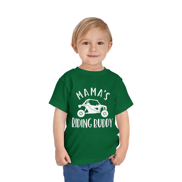 Mama's Riding Buddy Side By Side Toddler Short Sleeve Tee | Kids UTV SxS Toddler T-Shirt | SxS Offroad Muddin Ride Day Shirt