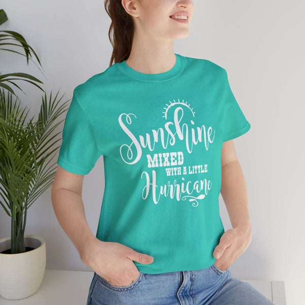 Sunshine Mixed With A Little Hurricane Adult Unisex Jersey Short Sleeve Tee | Country Music Shirt | Sassy Southern Girl Country Concert T-Shirt