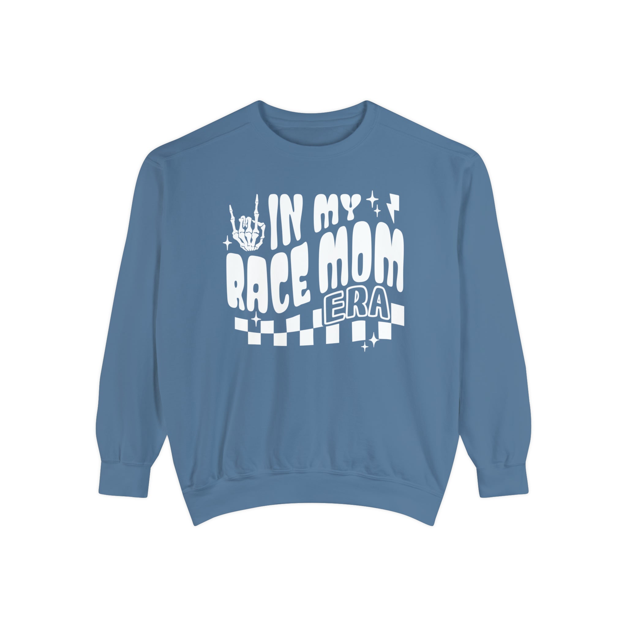 In My Race Mom Era Unisex Garment-Dyed Sweatshirt | Funny Race Mom Race Day Sweatshirt