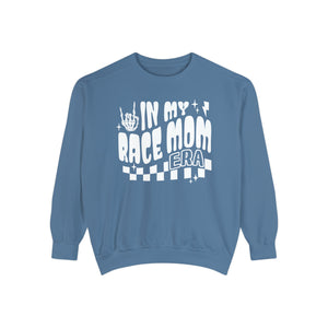 In My Race Mom Era Unisex Garment-Dyed Sweatshirt | Funny Race Mom Race Day Sweatshirt