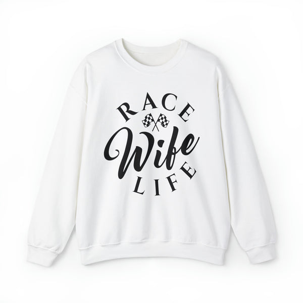 Race Wife Life Adult Unisex Heavy Blend™ Crewneck Sweatshirt | Race Wife Sweatshirt