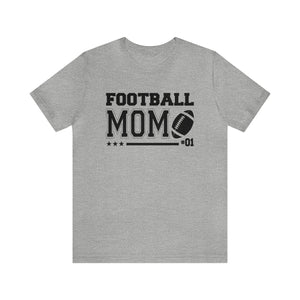 Football Mom Personalized with Your Player Number on Front Adult Unisex Jersey Short Sleeve Tee | Football Mama Game Day T-Shirt