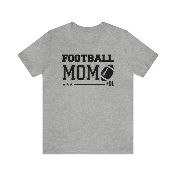 Football Mom Personalized with Your Player Number on Front Adult Unisex Jersey Short Sleeve Tee | Football Mama Game Day T-Shirt