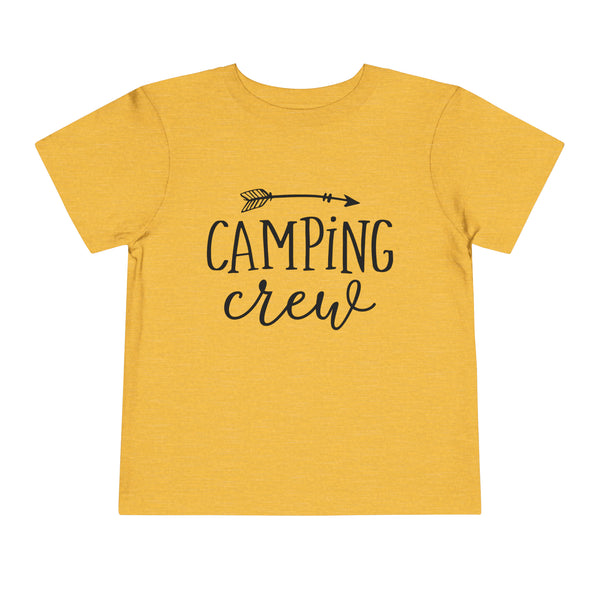 Camping Crew with Arrow Toddler Short Sleeve Tee | Kids Camping Family or Group Camping Vacation Trip Toddler T-Shirt