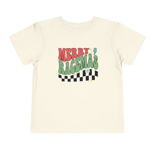 Merry Racemas Toddler Short Sleeve Tee | Kids Race Shirt | Race Toddler Christmas T-Shirt