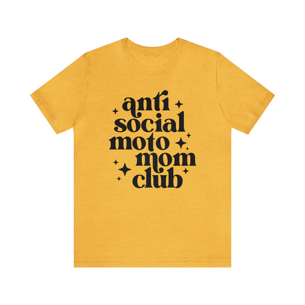 Anti Social Moto Mom Club Adult Unisex Jersey Short Sleeve Tee | Moto Mama Pit Crew Race Day Shirt | Funny Dirt Track MX Racing Moto Mom Tee