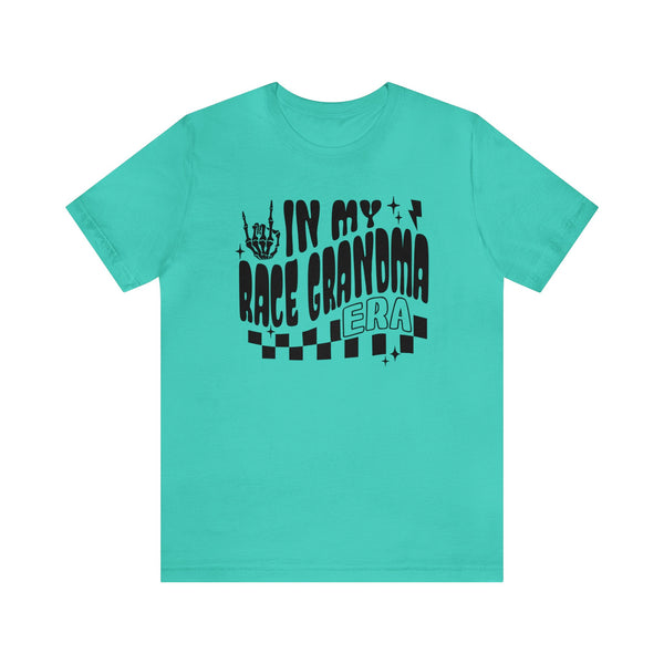 In My Race Grandma Era Adult Unisex Jersey Short Sleeve Tee | Race Grandma Pit Crew Race Day Shirt | Funny Dirt Track MX Racing Grandma Tee