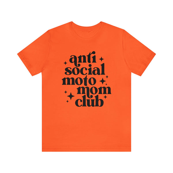 Anti Social Moto Mom Club Adult Unisex Jersey Short Sleeve Tee | Moto Mama Pit Crew Race Day Shirt | Funny Dirt Track MX Racing Moto Mom Tee