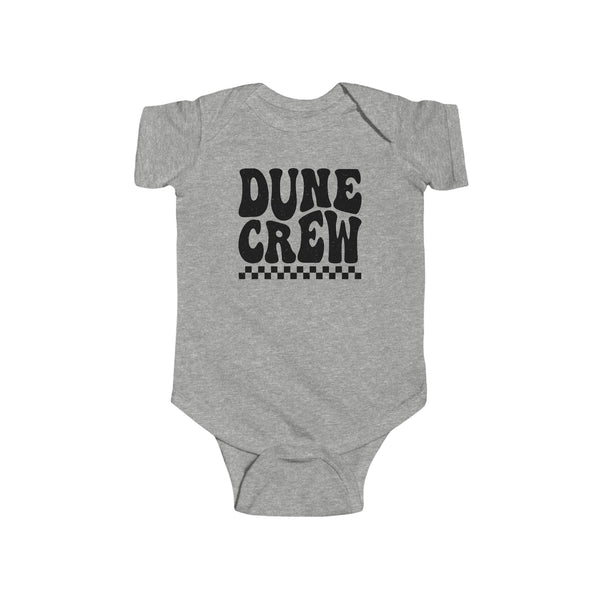 Retro Groovy Dune Crew Infant Fine Jersey Bodysuit | Kids Camping Family or Group Sand Dunes Camping Vacation Trip Baby Bodysuit