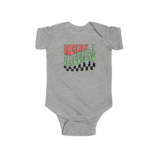 Merry Racemas Infant Fine Jersey Bodysuit | Kids Race Shirt | Race Baby Merry Christmas Bodysuit