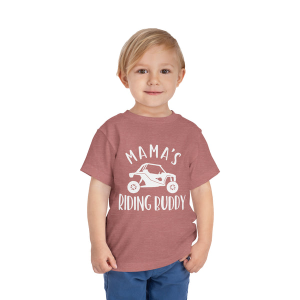 Mama's Riding Buddy Side By Side Toddler Short Sleeve Tee | Kids UTV SxS Toddler T-Shirt | SxS Offroad Muddin Ride Day Shirt