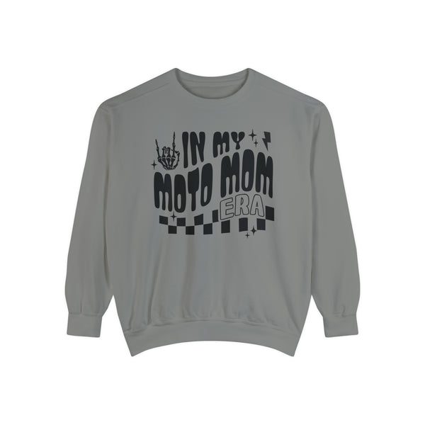 In My Moto Mom Era Unisex Garment-Dyed Sweatshirt | Funny MX Motocross Moto Mom Race Day Sweatshirt