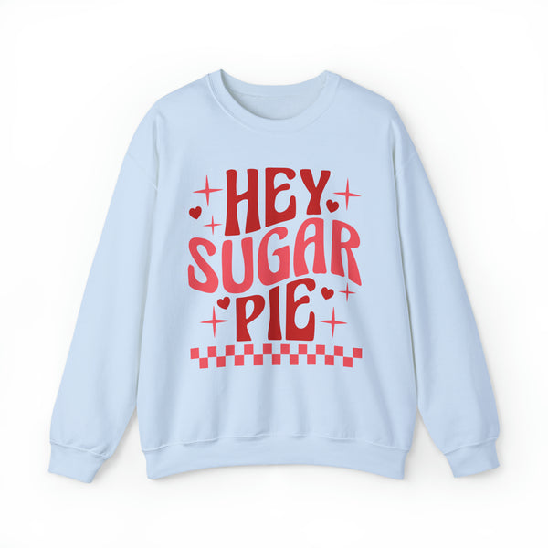 Retro Hey Sugar Pie Adult Unisex Heavy Blend™ Crewneck Sweatshirt | Warm and Cozy Valentine's Day Sweatshirt