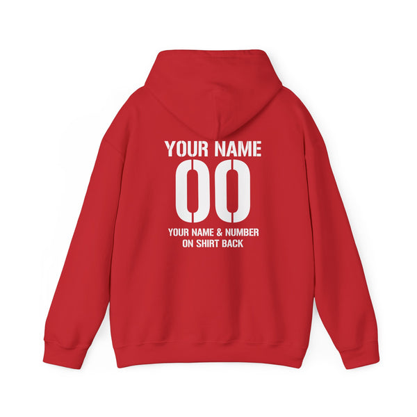 Number Plate Front Name and Number Back Unisex Heavy Blend™ Hooded Sweatshirt | Name and Number Plate MX Moto Motocross Dirt Bike Hoodie