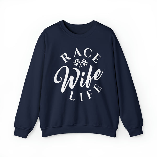 Race Wife Life Adult Unisex Heavy Blend™ Crewneck Sweatshirt | Race Wife Sweatshirt