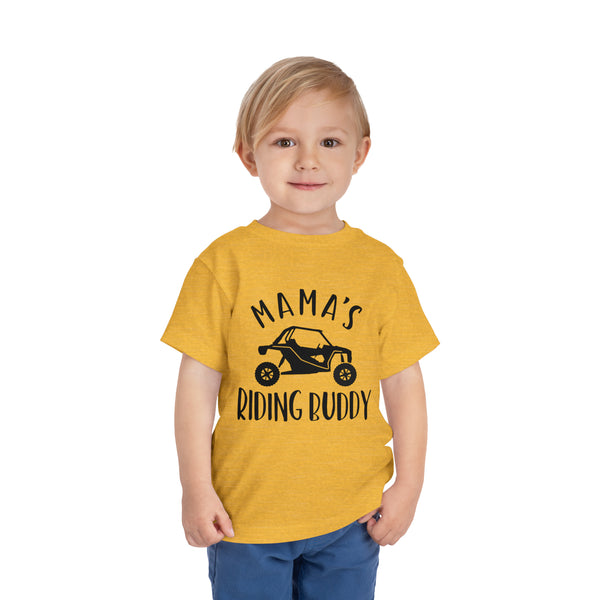 Mama's Riding Buddy Side By Side Toddler Short Sleeve Tee | Kids UTV SxS Toddler T-Shirt | SxS Offroad Muddin Ride Day Shirt