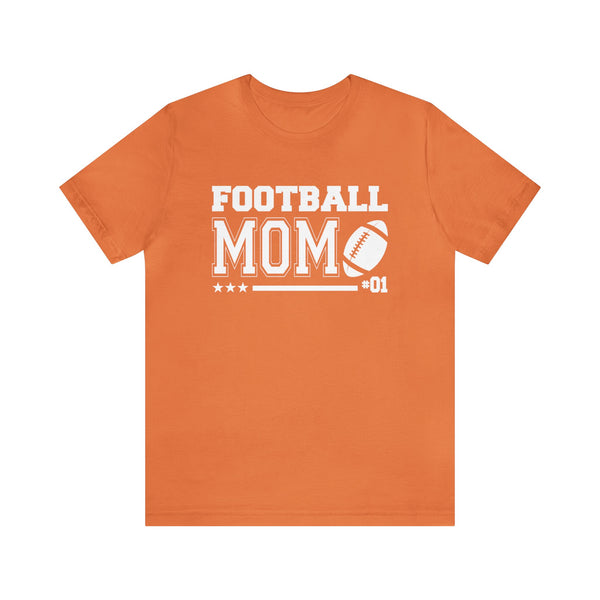 Football Mom Personalized with Your Player Number on Front Adult Unisex Jersey Short Sleeve Tee | Football Mama Game Day T-Shirt