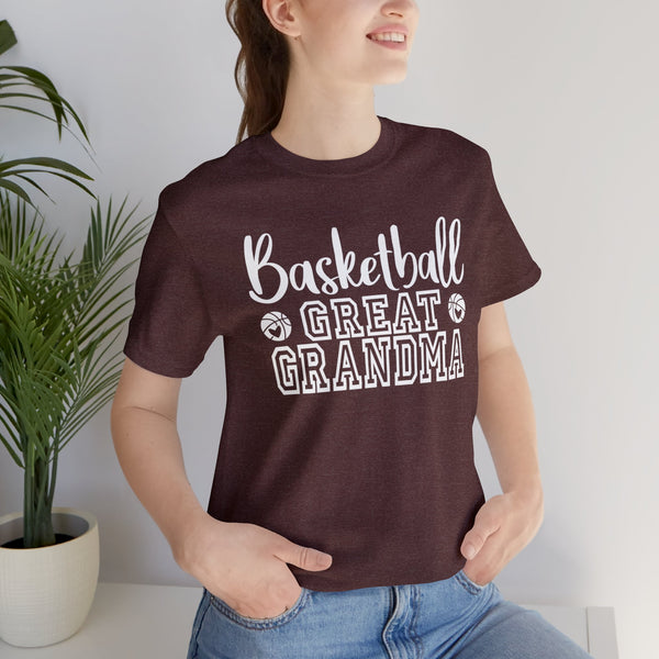 Basketball Great Grandma Adult Unisex Jersey Short Sleeve Tee | Custom Basketball Great Grandma Shirt in Team Colors
