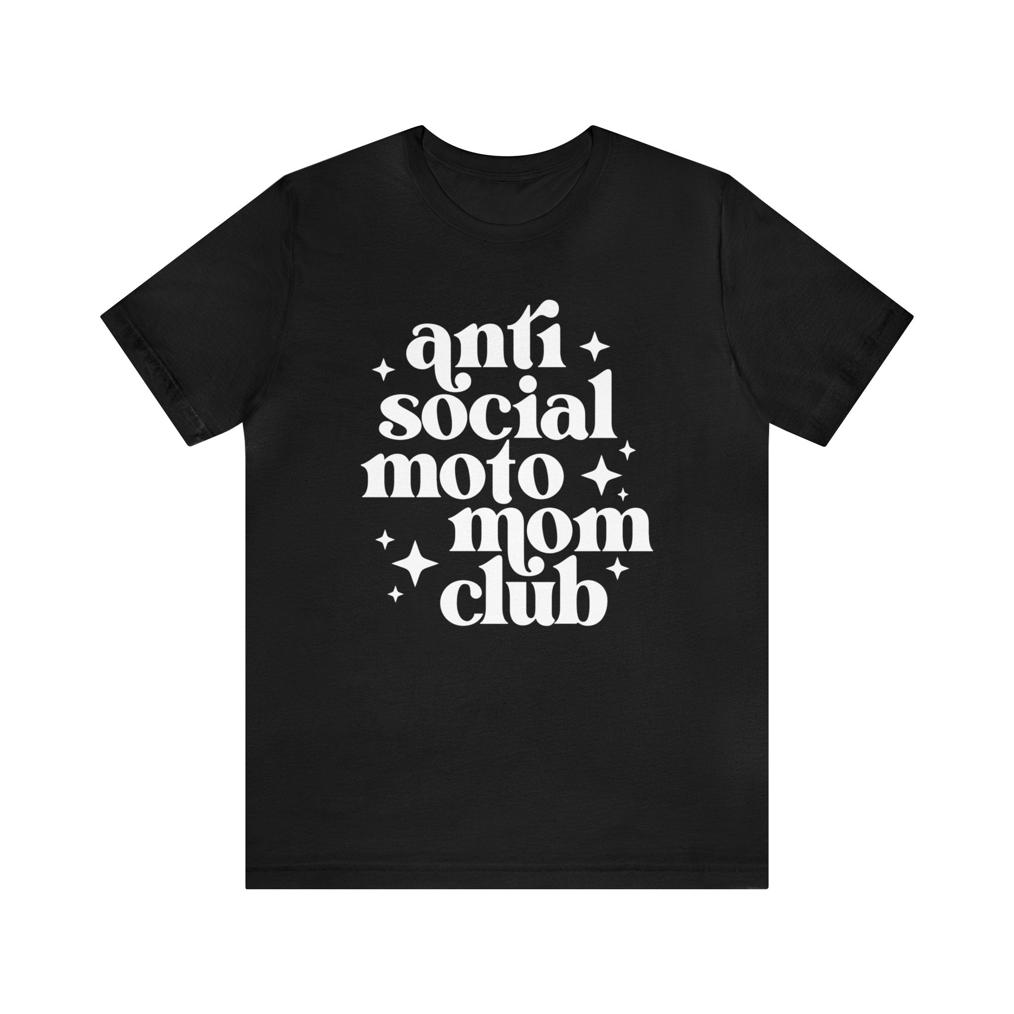 Anti Social Moto Mom Club Adult Unisex Jersey Short Sleeve Tee | Moto Mama Pit Crew Race Day Shirt | Funny Dirt Track MX Racing Moto Mom Tee