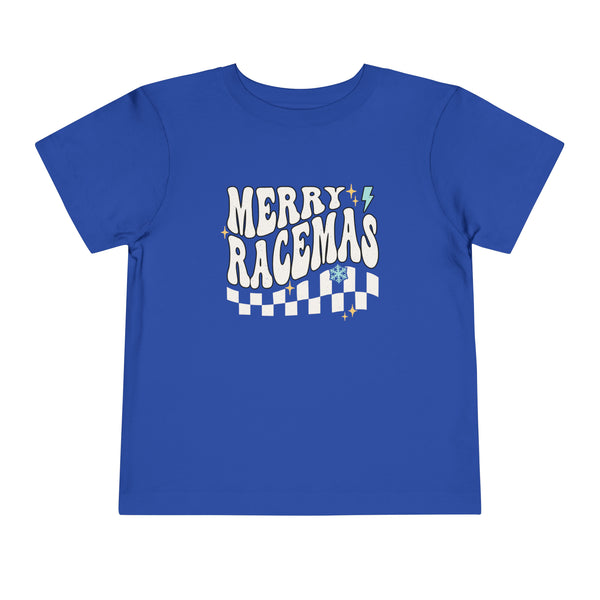 Merry Racemas Toddler Short Sleeve Tee | Kids Race Shirt | Race Toddler Christmas T-Shirt