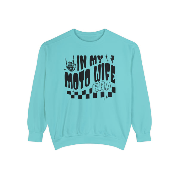 In My Moto Wife Era Unisex Garment-Dyed Sweatshirt | Funny MX Motocross Moto Wife Race Day Sweatshirt