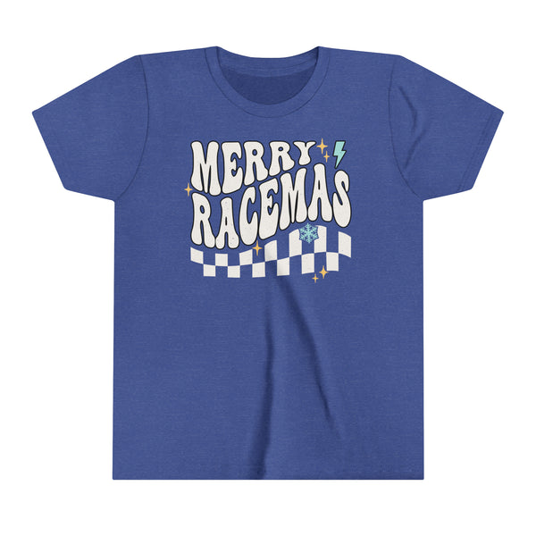 Merry Racemas Youth Short Sleeve Tee | Kids Race Tees | Youth Merry Christmas Race Day Shirt