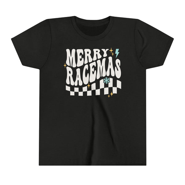 Merry Racemas Youth Short Sleeve Tee | Kids Race Tees | Youth Merry Christmas Race Day Shirt