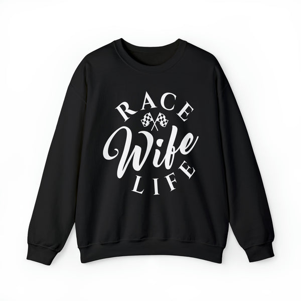 Race Wife Life Adult Unisex Heavy Blend™ Crewneck Sweatshirt | Race Wife Sweatshirt