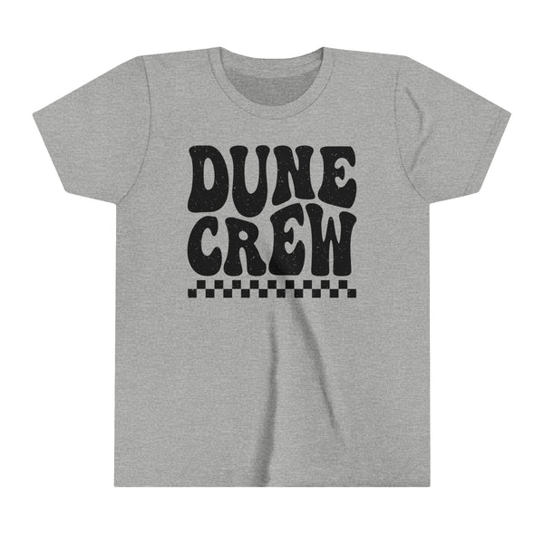 Retro Groovy Dune Crew Youth Short Sleeve Tee | Kids Camping Family or Group Sand Dunes Vacation Youth T-Shirt | SxS ATV UTV Moto Riding