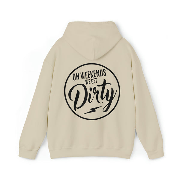 Ride On Weekends We Get Dirty Unisex Heavy Blend™ Hooded Sweatshirt | SxS Side by Side Moto Dirt Bike UTV ATV Off Road Mudding Ride On Hoodie